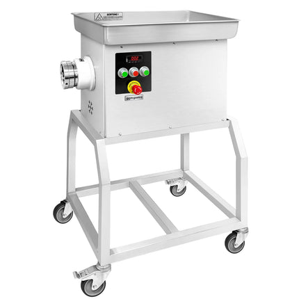 GGM Gastro Heavy Duty Electric Meat Mincer - Size 32 - 600kg/h - 3 kW - 236rpm - Mincing Plate 3.5mm - with Castors - with Cooling System