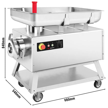 GGM Gastro Heavy Duty Electric Meat Mincer - Size 42 - 700kg/h - 4 kW - Mincing Plate 4mm - with Castors