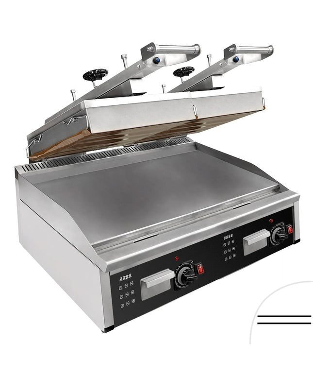 GGM Gastro High-Speed Double Digital Contact Grill / Mobile CERAN® Glass-Ceramic Grill - 12kW - automatic - Digital Display
