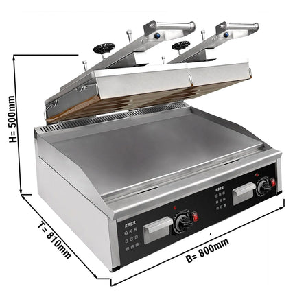 GGM Gastro High-Speed Double Digital Contact Grill / Mobile CERAN® Glass-Ceramic Grill - 12kW - automatic - Digital Display
