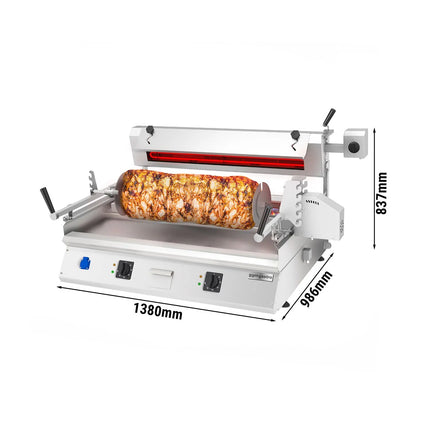 GGM Gastro Horizontal Kebab Grill (Cağ Kebab) - up to 85kg - 9.8kW - Countertop