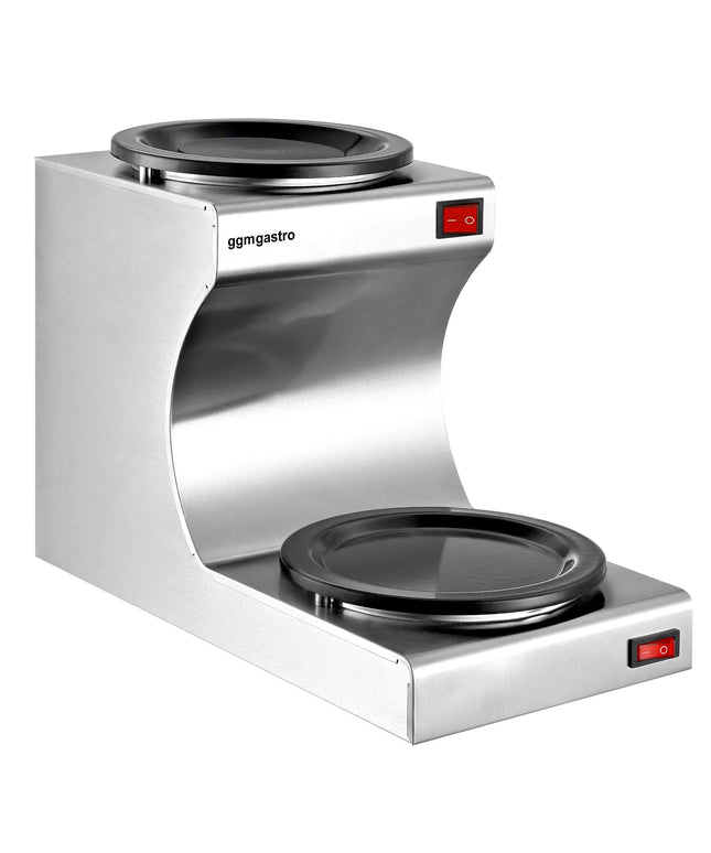 GGM Gastro Hot Plate Stainless Steel - 180mm - 160 W - for 2 Coffee or Tea Pots each Ø174mm