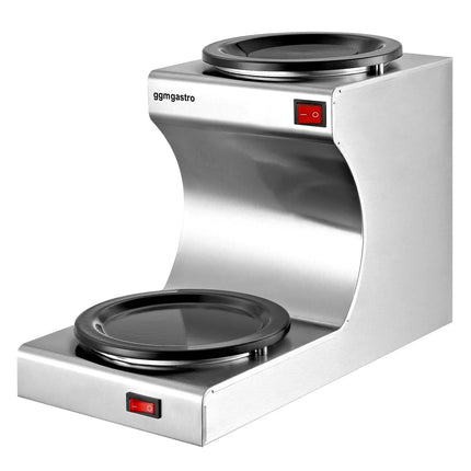 GGM Gastro Hot Plate Stainless Steel - 180mm - 160 W - for 2 Coffee or Tea Pots each Ø174mm