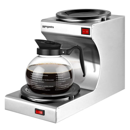 GGM Gastro Hot Plate Stainless Steel - 180mm - 160 W - for 2 Coffee or Tea Pots each Ø174mm