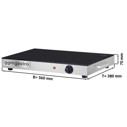 GGM Gastro Hot Plate - Stainless Steel - with Ceramic Glass Surface - 260 W