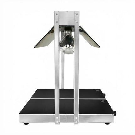 GGM Gastro Hot Plate Stainless Steel with Ceramic Glass Surface - 730mm - 1.07 kW - with 2 Infrared Heat Lamps - with Toughened Glass Sneeze Screen