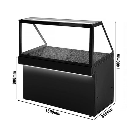 GGM Gastro Hot Servery Counter TORONTO - 1500mm - black front - Hot Top