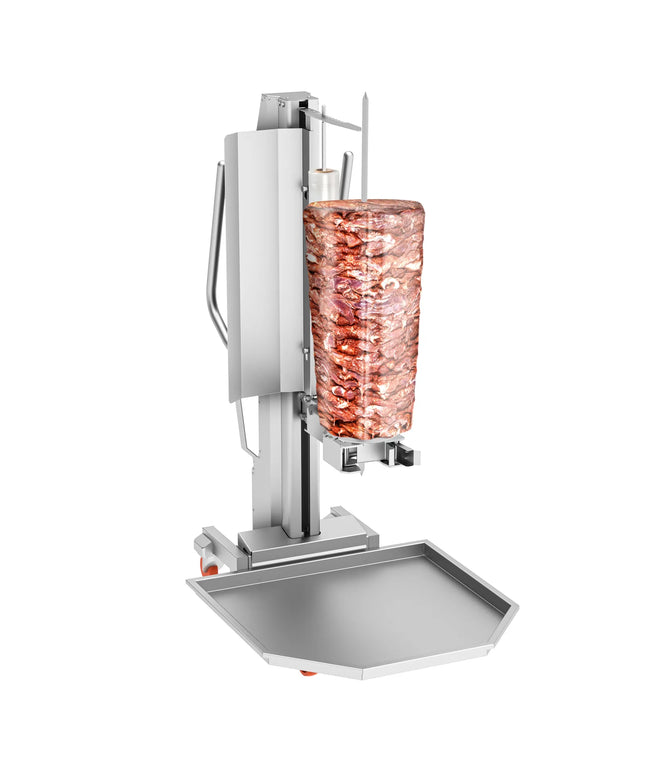 GGM Gastro Hydraulic Doner Kebab Lift – 350 kg, 1240 mm Lift, Ø580 mm Meat, Removable Drip Tray, Wrap & Cut