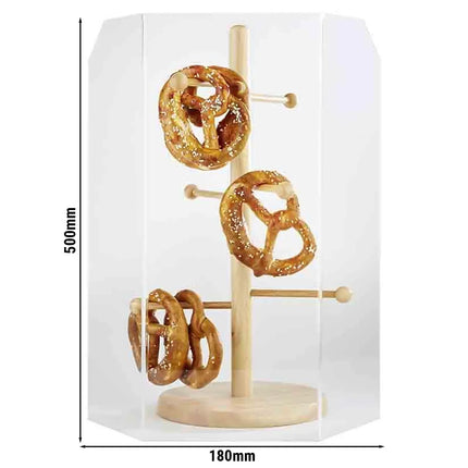 GGM Gastro Hygiene Guard (Height: 500mm) - Acrylic - 180x400mm - Brown - for Pretzel / sausage stand BUWSTA