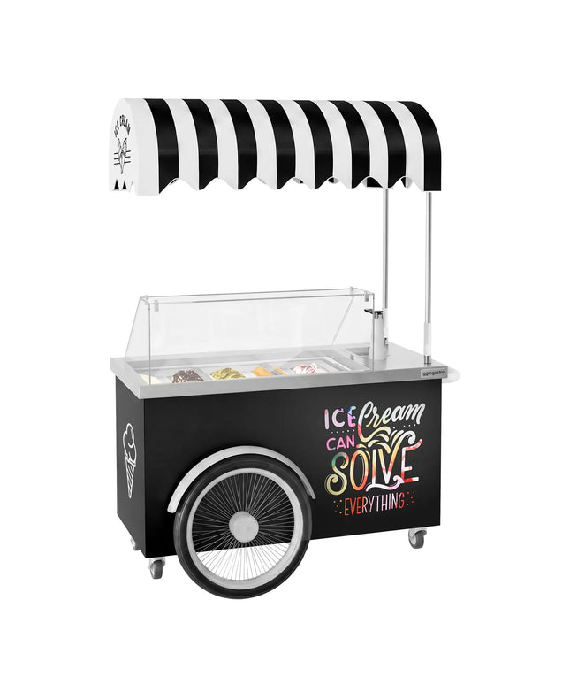GGM Gastro Ice Cream Cart - 1570mm - with sink - for 7 x 5 litres Napoli pans