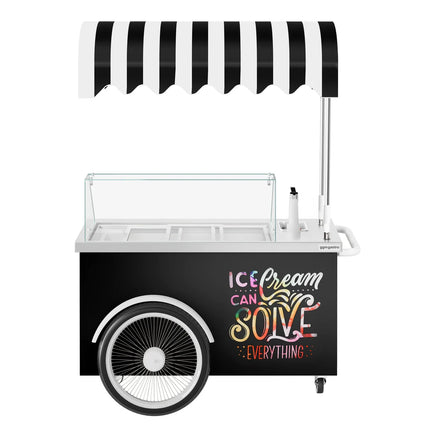GGM Gastro Ice Cream Cart - 1570mm - with sink - for 7 x 5 litres Napoli pans