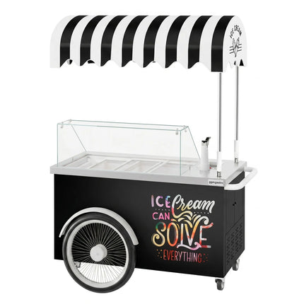 GGM Gastro Ice Cream Cart - 1570mm - with sink - for 7 x 5 litres Napoli pans