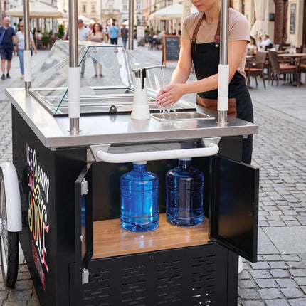 GGM Gastro Ice Cream Cart - 1570mm - with sink - for 7 x 5 litres Napoli pans