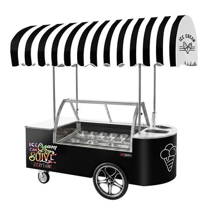 GGM Gastro Ice Cream Cart - 2146mm - with sink - for 9 x 5 litres Napoli pans