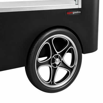 GGM Gastro Ice Cream Cart - 2146mm - with sink - for 9 x 5 litres Napoli pans - rear sliding doors