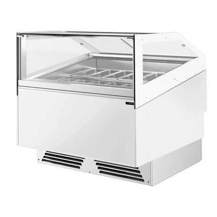 GGM Gastro Ice Cream Display Freezer | ADAM - 1200mm - Ventilated cooling - with LED lighting - for 12 x 5 litres Napoli pans or 8 x 7 litres - White