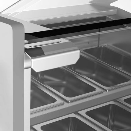 GGM Gastro Ice Cream Display Freezer | ADAM - 1200mm - Ventilated cooling - with LED lighting - for 12 x 5 litres Napoli pans or 8 x 7 litres - Black