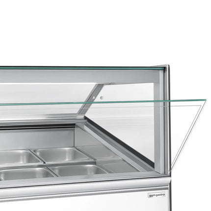 GGM Gastro Ice Cream Display Freezer | ADAM - 1200mm - Ventilated cooling - with LED lighting - for 12 x 5 litres Napoli pans or 8 x 7 litres - White