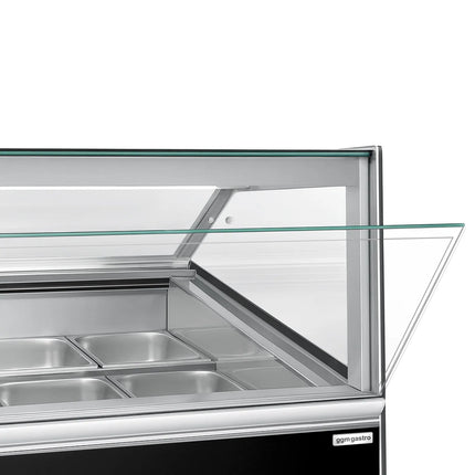 GGM Gastro Ice Cream Display Freezer | ADAM - 1700mm - Ventilated cooling - with LED lighting - for 18 x 5 litres Napoli pans or 12 x 7 litres - Black