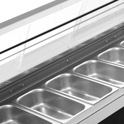 GGM Gastro Ice Cream Display Freezer | EMMA - 1715mm - Ventilated cooling - with LED lighting - for 9 x 5 litres Napoli pans or 6 x 7 litres - Black - rear sliding doors
