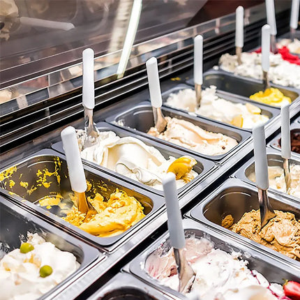 GGM Gastro Ice Cream Display Freezer | IVY - 1606mm - Ventilated cooling - with LED lighting - for 16 x 5 litres Napoli pans - White