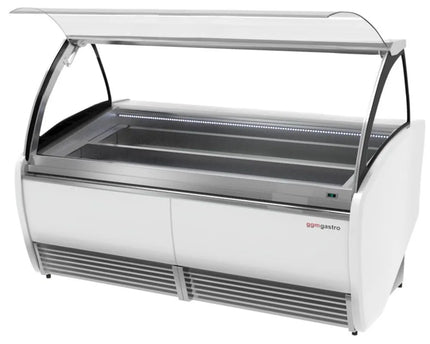 GGM Gastro Ice Cream Display Freezer | LEO - 1728mm - Ventilated cooling - with LED lighting - for 20 x 5 litres Napoli pans - White