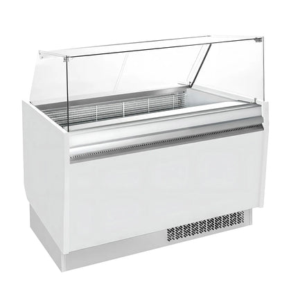 GGM Gastro Ice Cream Display Freezer | LIAM - 1310mm - Static cooling - with LED lighting - for 10 x 5 litres Napoli pans - White