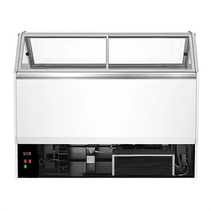 GGM Gastro Ice Cream Display Freezer | NOLAN - 1730mm - Ventilated cooling - with LED lighting - for 18 x 5 litres Napoli pans - White