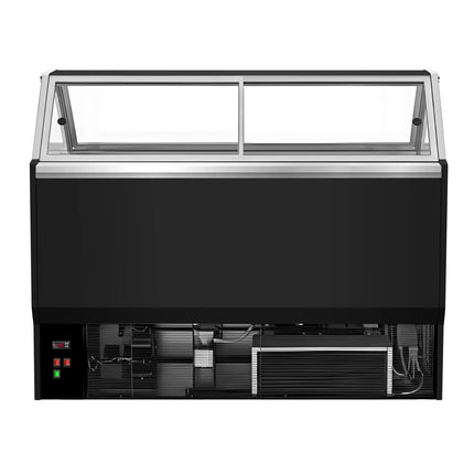 GGM Gastro Ice Cream Display Freezer | NOLAN - 1736mm - Ventilated cooling - with LED lighting - for 18 x 5 litres Napoli pans - Black