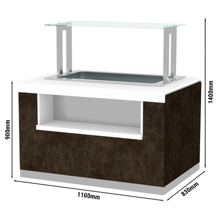 GGM Gastro Ice Cream Display Freezer | PRAG - 1100mm - for 4 x 5 litres Napoli pans