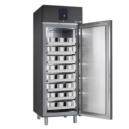 GGM Gastro Ice Cream Display Freezer PREMIUM PLUS - 647L - with 1 door - For 48x 5L or 32x 7L ice cream containers - Anthracite