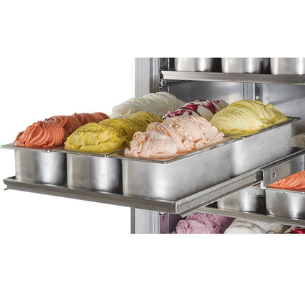 GGM Gastro Ice Cream Display Freezer PREMIUM PLUS - 647L - with 1 door - For 48x 5L or 32x 7L ice cream containers - Anthracite