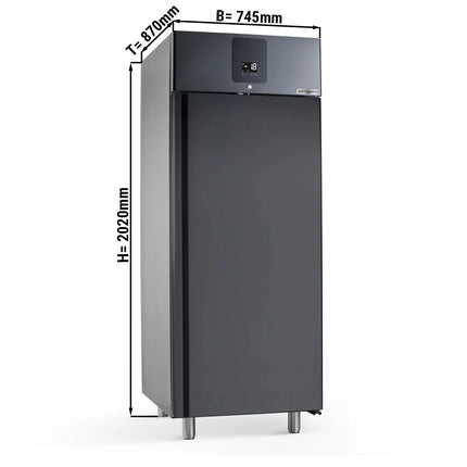GGM Gastro Ice Cream Display Freezer PREMIUM PLUS - 647L - with 1 door - For 48x 5L or 32x 7L ice cream containers - Anthracite