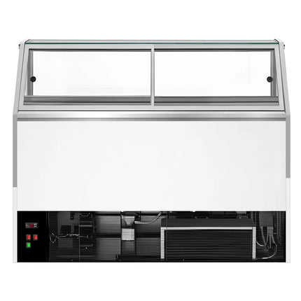 GGM Gastro Ice Cream Display Freezer | THEO - 1730mm - Ventilated cooling - with LED lighting - for 18 x 5 litres Napoli pans - White