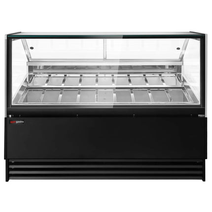 GGM Gastro Ice Cream Display Freezer | THEO - 1736mm - Ventilated cooling - with LED lighting - for 18 x 5 litres Napoli pans - Black