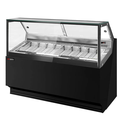 GGM Gastro Ice Cream Display Freezer THEO – 1771 mm – Ventilated – for 9× 5 Litres Ice cream containers – Black