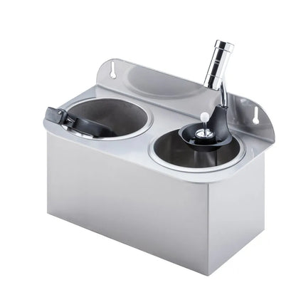 GGM Gastro Ice Cream Scoop Rinse 312x161x210mm WATERSTOP with integrated automatic water stop with integrated backflow preventer & integrated flow regulator incl. sieve plate incl. sieve insert - Stainless Steel - CNS - 1 bottom opening