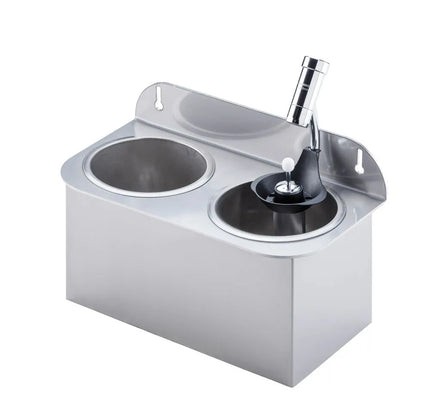 GGM Gastro Ice Cream Scoop Rinse 312x161x210mm WATERSTOP with integrated automatic water stop with integrated backflow preventer & integrated flow regulator incl. sieve plate incl. sieve insert - Stainless Steel - CNS - 1 bottom opening