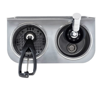 GGM Gastro Ice Cream Scoop Rinse 312x161x210mm WATERSTOP with integrated automatic water stop with integrated backflow preventer & integrated flow regulator incl. sieve plate incl. sieve insert - Stainless Steel - CNS - 1 bottom opening