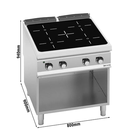 GGM Gastro Infrared Hob - 16kW - 4 zones - with open base shelf - Heavy Duty