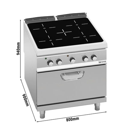GGM Gastro Infrared Hob - 20.68kW - 4 zones - with Electric Oven Convection Oven - 4.68kW