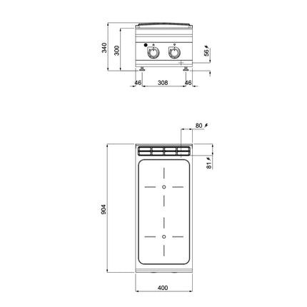 GGM Gastro Infrared Hob - 8kW - 2 zones