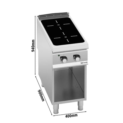GGM Gastro Infrared Hob - 8kW - 2 zones - with open base shelf