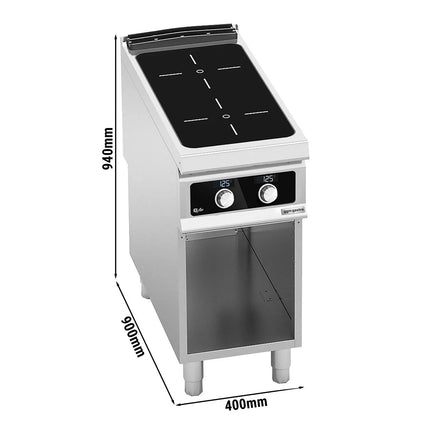 GGM Gastro Infrared Hob - 8kW - 4 zones - with open base shelf - Bflex Digital