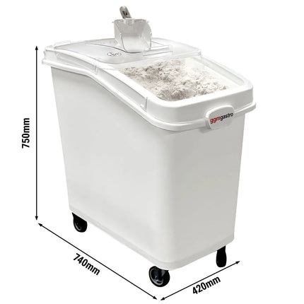 GGM Gastro Ingredient Bin Trolley - 100L - Polypropylene - Mobile on Castors