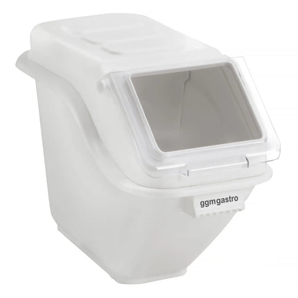 GGM Gastro Ingredient Bin - with Flip Lid - 20L - Polypropylene - White - Stackable