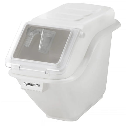 GGM Gastro Ingredient Bin - with Flip Lid - 20L - Polypropylene - White - Stackable