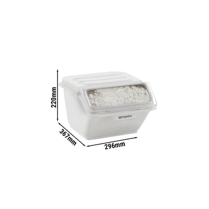 GGM Gastro Ingredient Bin - with Flip Lid - 8L - Polypropylene - White - Stackable