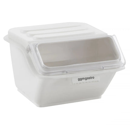 GGM Gastro Ingredient Bin - with Flip Lid - 8L - Polypropylene - White - Stackable