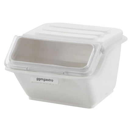 GGM Gastro Ingredient Bin - with Flip Lid - 8L - Polypropylene - White - Stackable